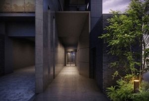 オープンレジデンシア鳥飼　エントランスアプローチ完成予想図