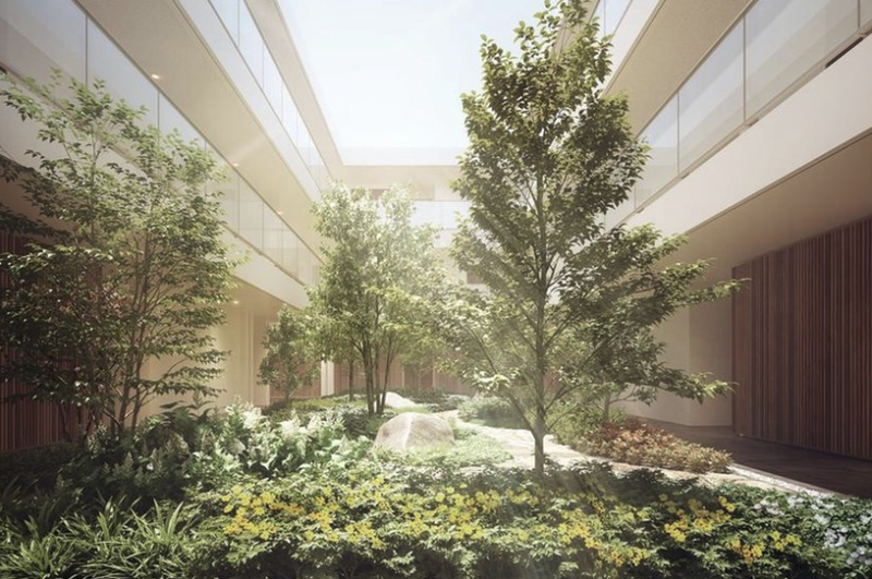 ファイル:サンウッド上用賀三丁目 中庭完成予想CG.png