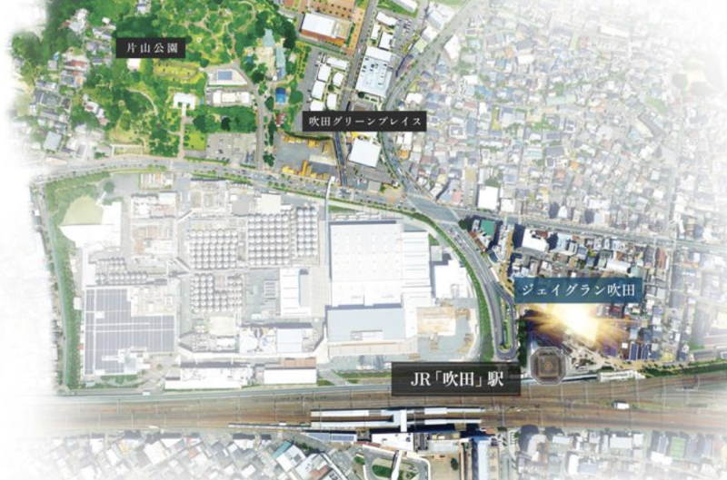 ファイル:ジェイグラン吹田 航空写真CG合成.png