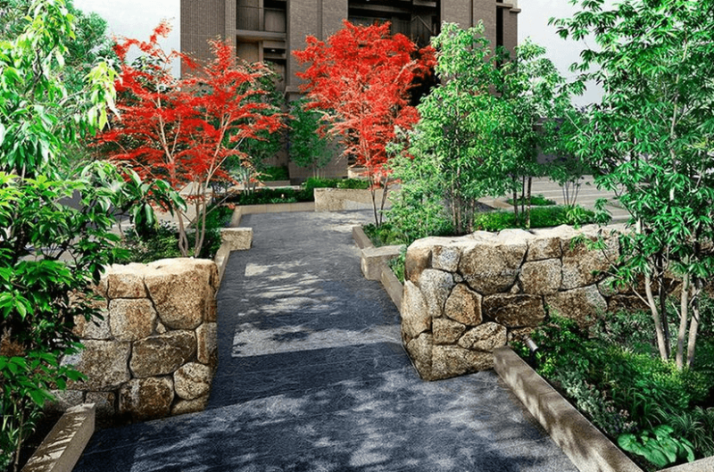 ファイル:ザ・パークハウス 高槻天神町 エントエランスアプローチ『迎賓の庭』完成予想図.png