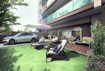 サンライフ下曽根駅サウスコート　専用庭完成予想CG（Fタイプ）