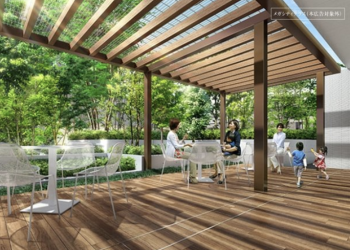 メガシティテラスII街区　ガーデンデッキ完成予想図