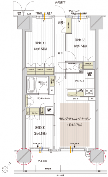 ファイル:Fタイプ 3LDK 淀川区161029.png