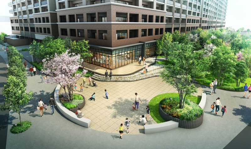 ファイル:MJRザ・ガーデン香椎 コミュニティスクエア完成予想図.png