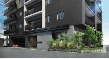 オーヴィジョン浦上駅　エントエランスアプローチ完成予想図