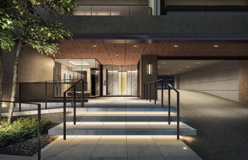 トラスト白木原レジデンス　エントエランスアプローチ完成予想図