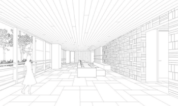 フリーディア高取1丁目　ラウンジ完成イラスト