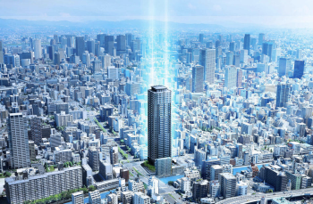 シエリアタワー大阪堀江　外観完成予想図（周辺写真CG合成）