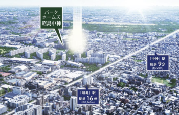 パークホームズ昭島中神　周辺空撮合成画像