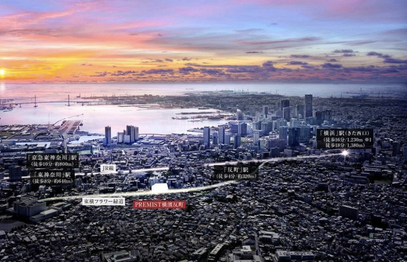 ファイル:プレミスト横濱反町 周辺航空写真CG合成1.png