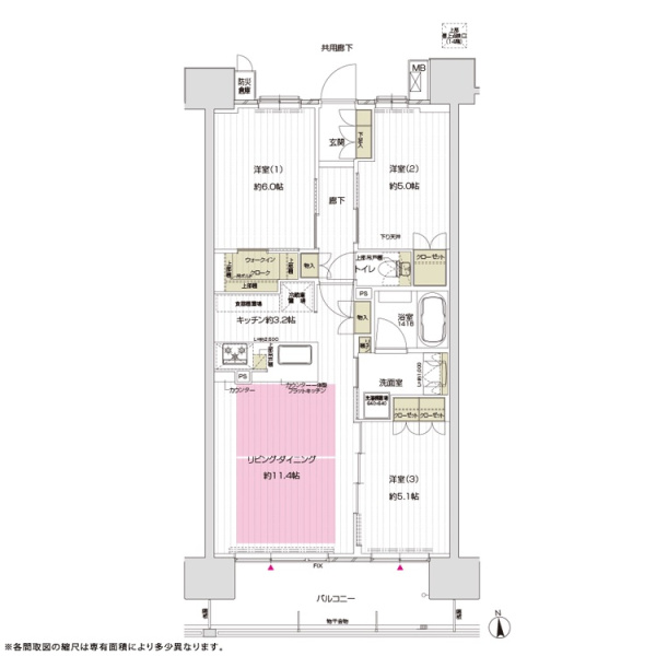 ファイル:サンクレイドル阿倍野阪南町 間取り Cタイプ 20171127.jpg