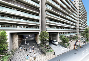 プレミスト鶴見花月総持寺ステーションフロント　外観・エントエランスアプローチ完成予想図