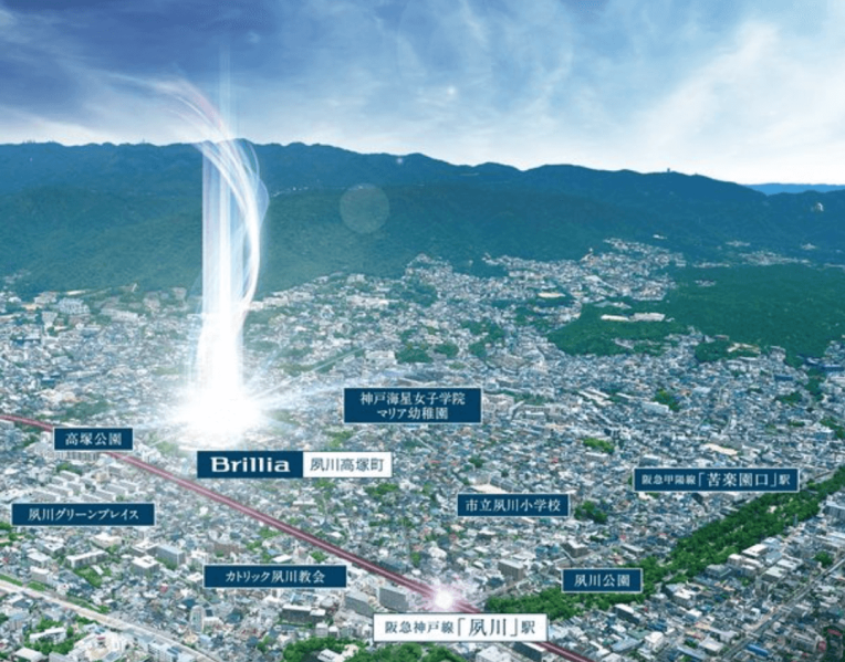 ファイル:Brillia（ブリリア）夙川高塚町 周辺写真CG合成.png