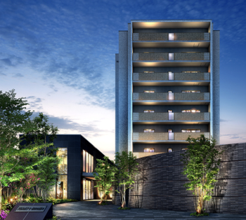 アルファスマート神田公園II　エントランスアプローチ完成予想CG