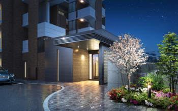 グリーンヒル古国府駅前レジデンス　エントランスアプローチ完成予想CG