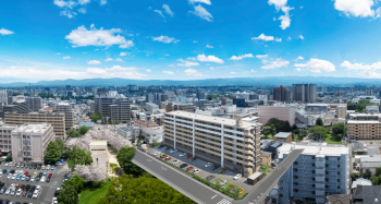 アルファスマート九品寺　空撮（2020年8月撮影にCG合成）