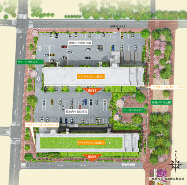 ファイル:パークプレミアム メイツ西新井（TOKYO HANA CITY プロジェクト）敷地配置図.jpg