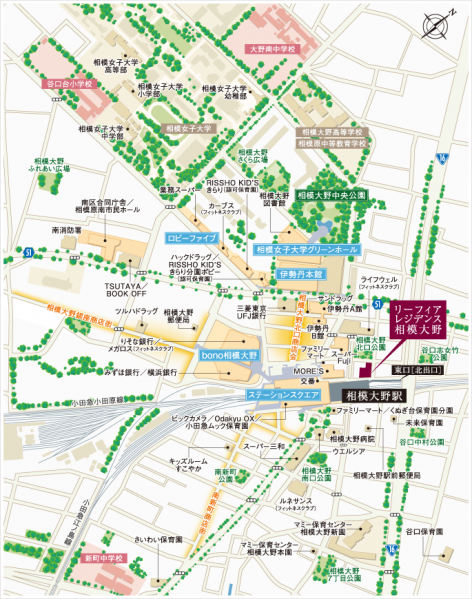 ファイル:リーフィアレジデンス相模大野周辺環境.png