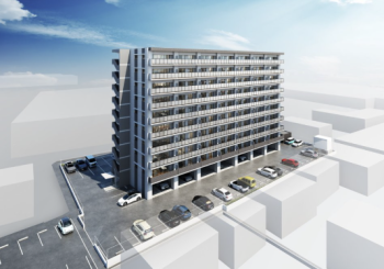 アルファステイツ笹沖　外観完成予想図（鳥瞰）