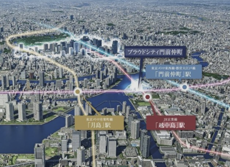 ファイル:プラウドシティ門前仲町 周辺写真CG合成.png