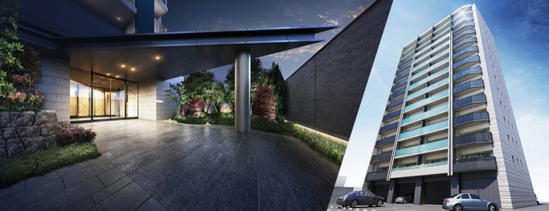 ファイル:ポレスター広丘ブライトマークス エントランスアプローチ完成予想図／外観完成予想図.png