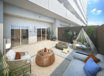 アルファスマート谷山緑地壱番館　専用庭完成予想図（一部区画）