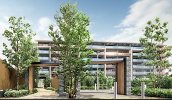 ファインレジデンス武蔵新城　外観・エントランスアプローチ完成予想図