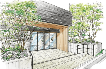 イニシア横浜天王町　エントランス完成予想イラスト