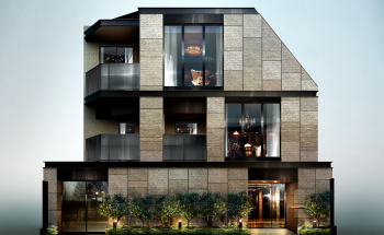 オープンレジデンシア四谷　外観 エントランス完成予想CG