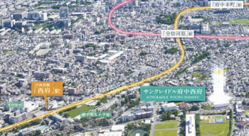 サンクレイドル府中西府　周辺写真CG合成