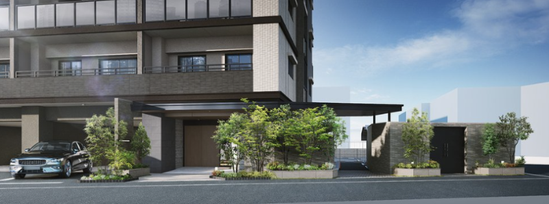 ファイル:ファーネスト大橋東レジデンス エントエランスアプローチ完成予想図2.png