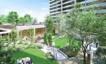 ミハマシティ検見川浜　中庭完成予想CG