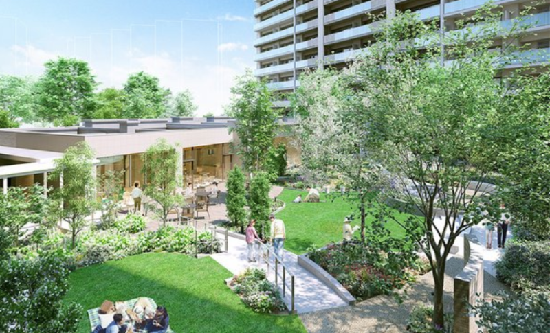 ファイル:ミハマシティ検見川浜 中庭完成予想CG.png