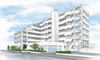 （仮称）ニシハチピースプロジェクト　外観完成予想イラスト2