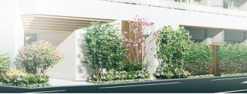 イニシア池上パークサイドレジデンス　エントエランスアプローチ完成予想図