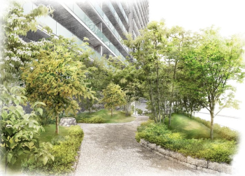 バンベール一宮レジデンス　コミュニティガーデン完成予想図