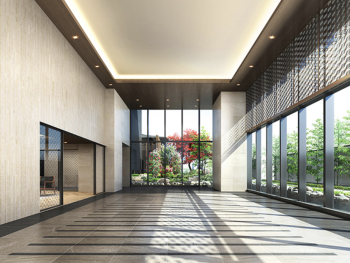 デュオヒルズ山形七日町タワー　　エントランスホール完成予想CG