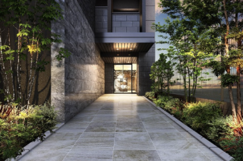 プレサンス ロジェ 志賀本通 テラス　エントエランスアプローチ完成予想図