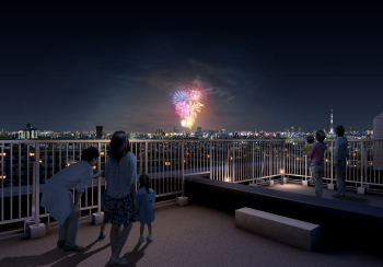 パレステージ江北III東館　屋上テラス完成予想図