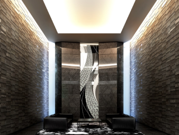 プラウドタワー仙台晩翠通サウス　サウスタワーエントランスホール完成予想イラスト