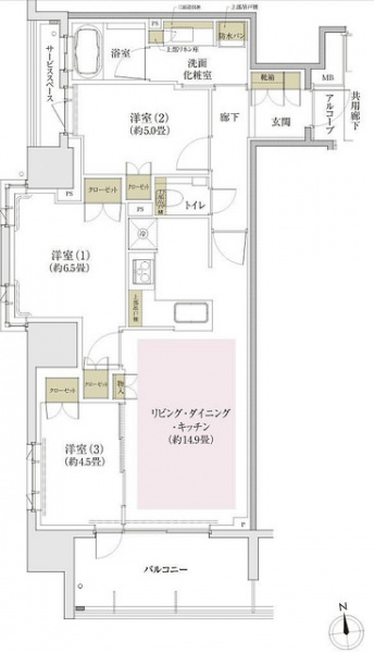 ファイル:プラウド新宿牛込柳町Dタイプ 70.97㎡.jpg