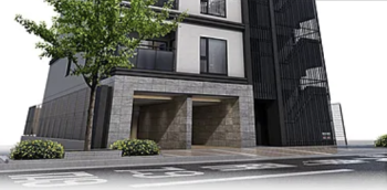 シーンズ京都鴨川河原町　エントエランスアプローチ完成予想図