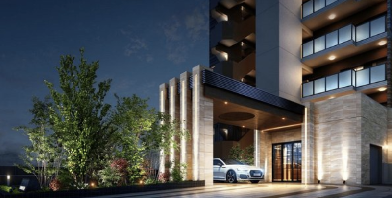 ファイル:クレアホームズ下郡中央ザ・レジデンス エントランスアプローチ完成予想CG.png