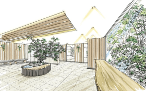 イニシア横浜天王町　エントランスホール完成予想イラスト