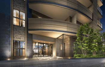 クレアホームズ道後南ザ・レジデンス　エントエランスアプローチ完成予想図