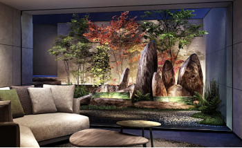 アトラス三田　ラウンジ・中庭完成予想図