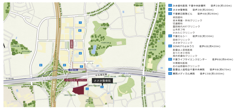 ファイル:ジオ千里中央 ザ・レジデンス医療機関.PNG
