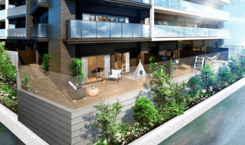 グランアッシュ八尾山本　プライベートテラス完成予想図（1階住戸）