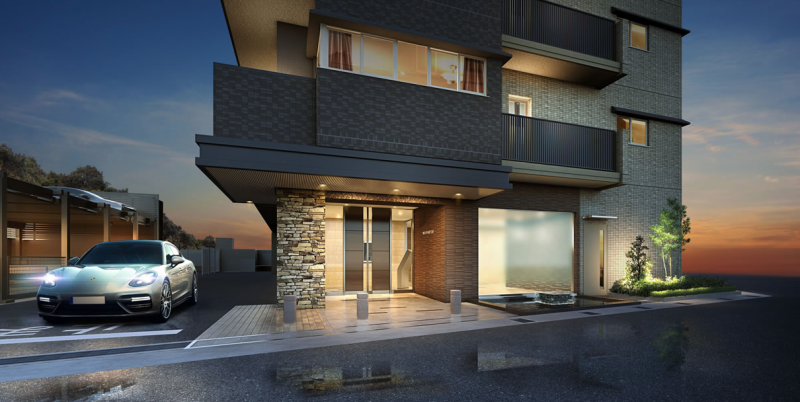 ファイル:アルファステイツ五軒邸弐番館 エントランスアプローチ完成予想CG.png