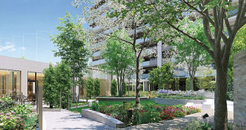 ミハマシティ検見川浜　共用棟アプローチ完成予想CG